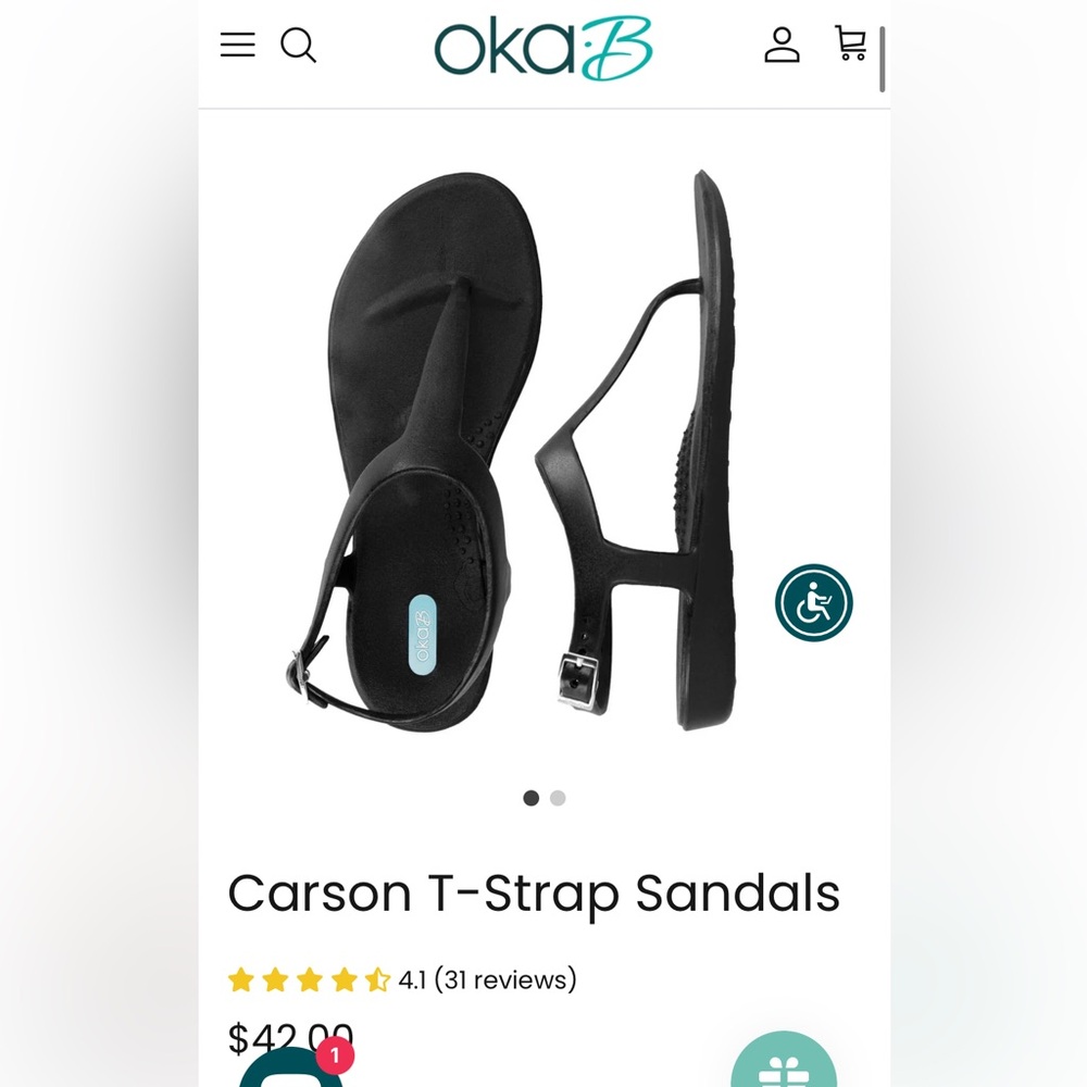 Oka-B Carson T-strap sandals in Licorice, size 8